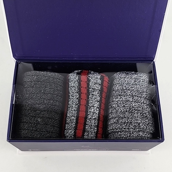 Pajar Men's 3 Pairs Crew Socks Heavy Weight Cotton Grey Red Stripes Shoe Sz 7-12 - Picture 3 of 10
